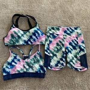 Pink biker and sport bras
